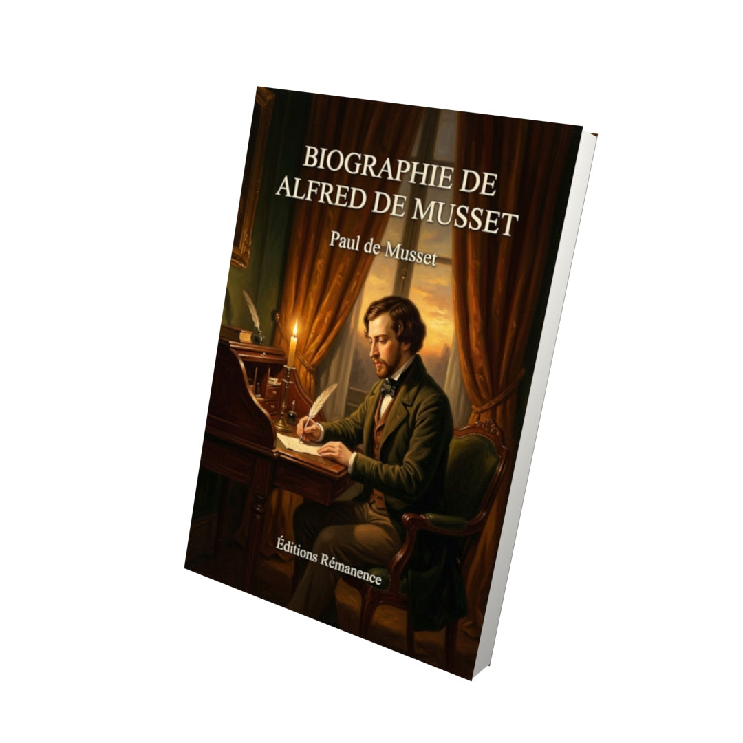 Livre Biographie de Alfred de Musset par Paul de Musset - Vue 3D - Editions Remanence