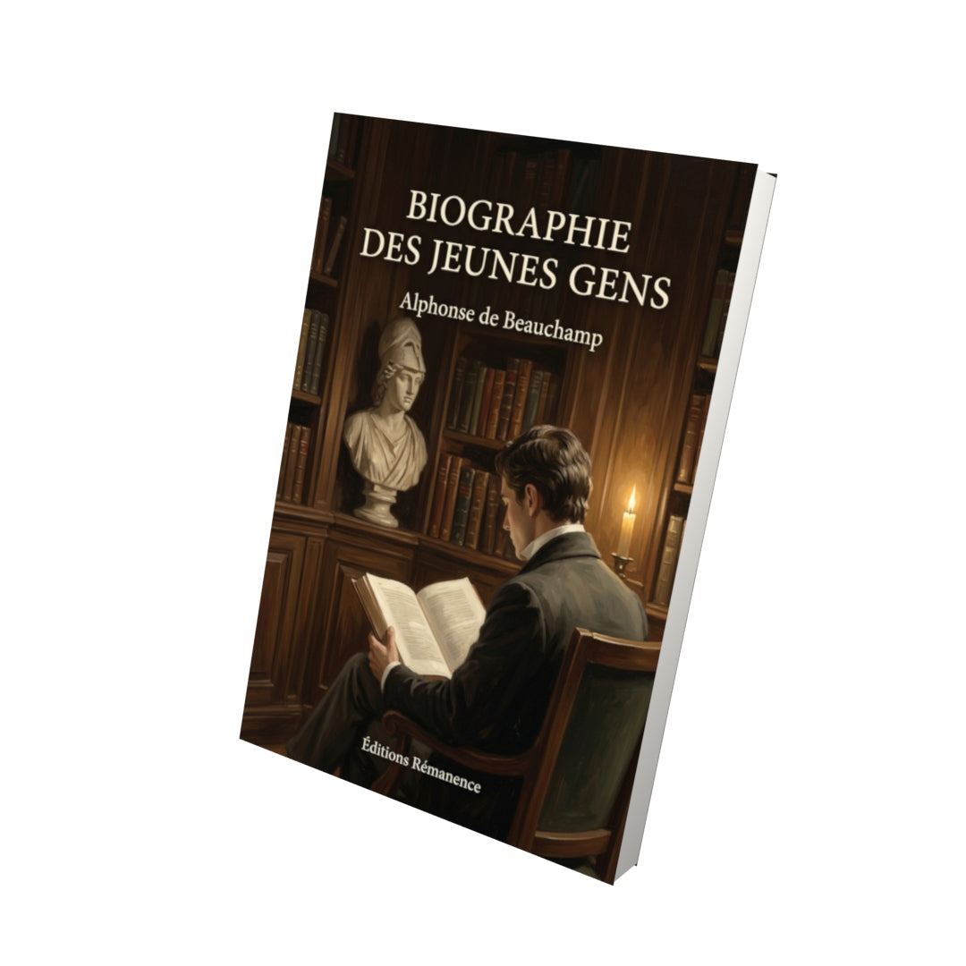 Livre Biographie des jeunes gens par Alphonse de Beauchamp - Vue 3D - Editions Remanence