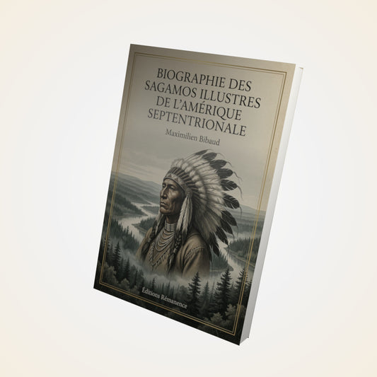 Livre Biographie des Sagamos illustres de l'Amérique Septentrionale - Maximilien Bibaud - Couverture 3D
