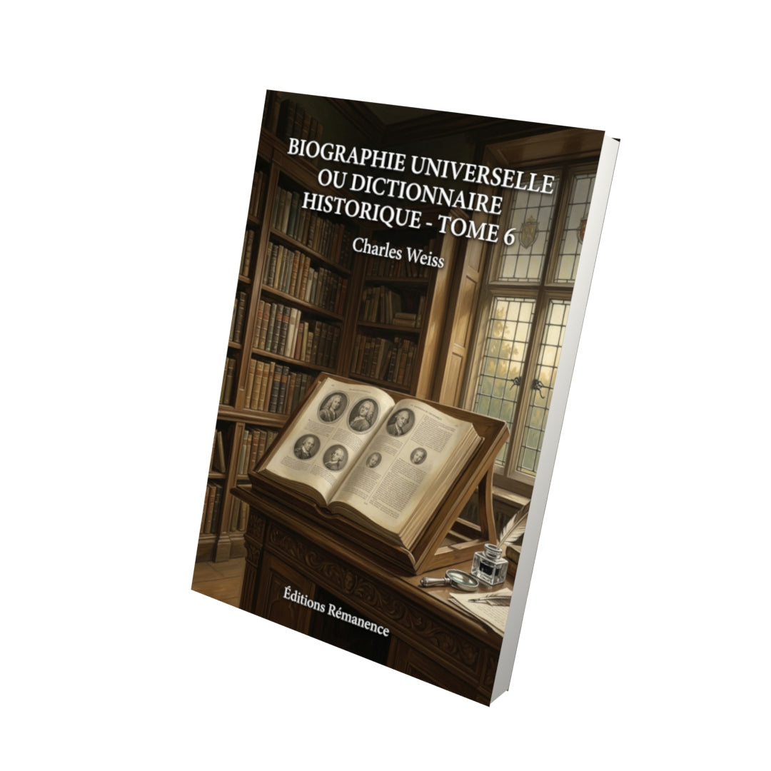 Livre Biographie universelle ou dictionnaire historique - Tome 6 par Charles Weiss - Vue 3D - Editions Remanence