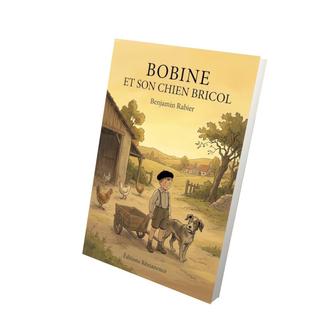Livre Bobine et son chien Bricol par Benjamin Rabier - Vue 3D - Editions Remanence