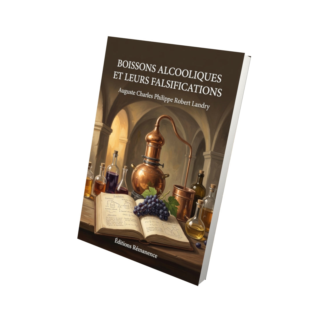 Livre Boissons alcooliques et leurs falsifications par Auguste Charles Philippe Robert Landry - Vue 3D - Editions Remanence