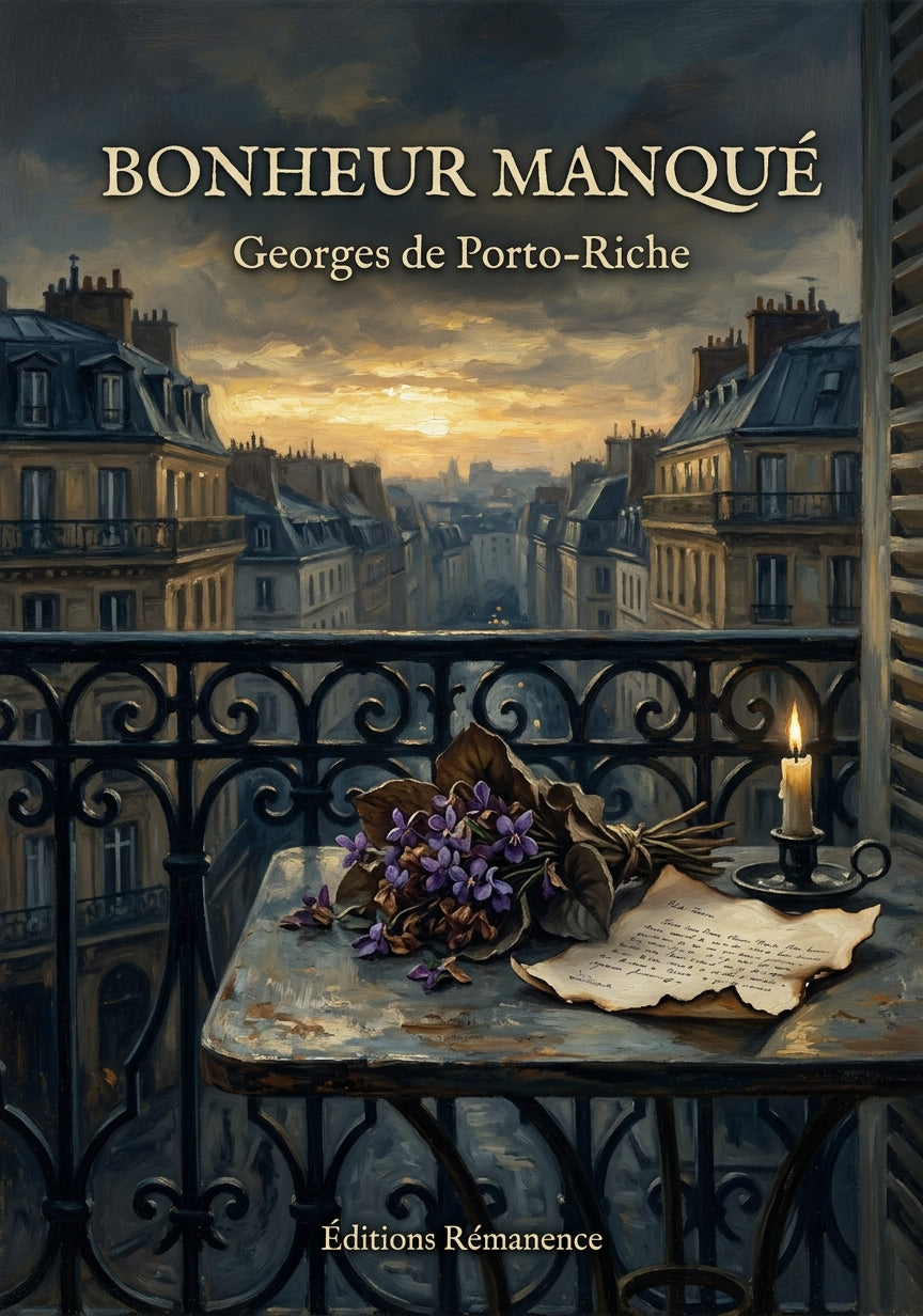 Livre Bonheur manqué par Georges de Porto-Riche - Couverture - Editions Remanence
