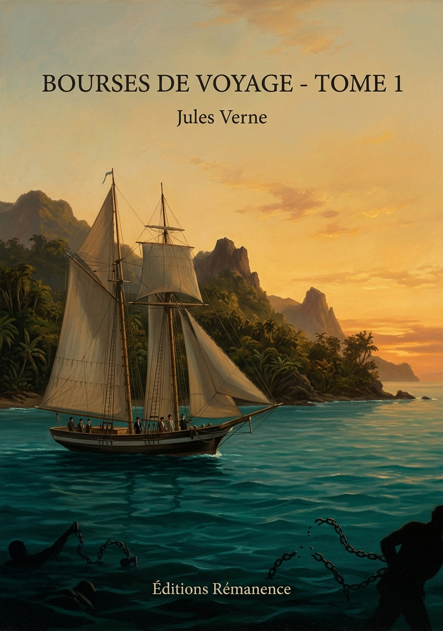 Livre Bourses de voyage - Tome 1 par Jules Verne - Couverture - Editions Remanence