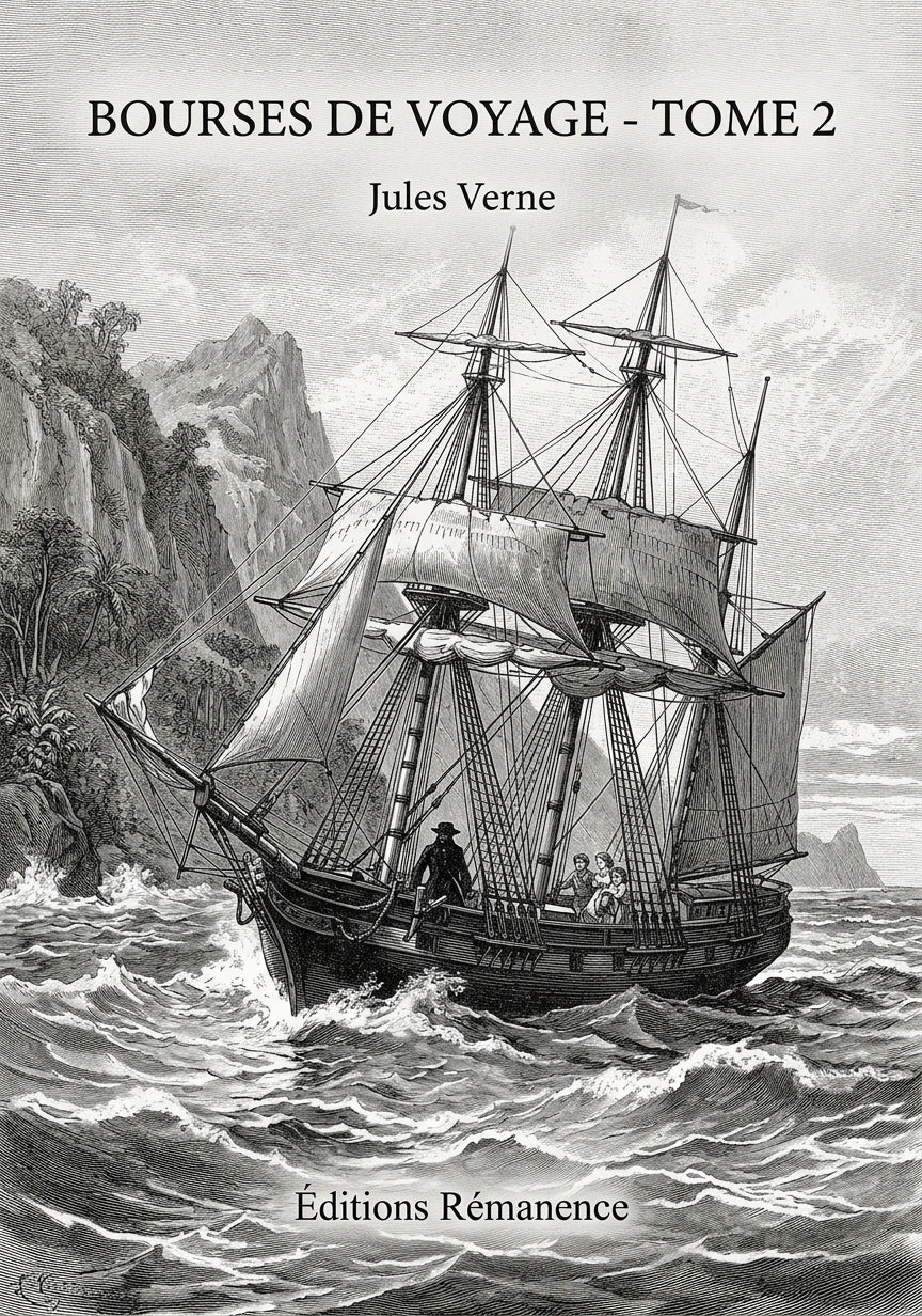 Livre Bourses de voyage - Tome 2 par Jules Verne - Couverture - Editions Remanence