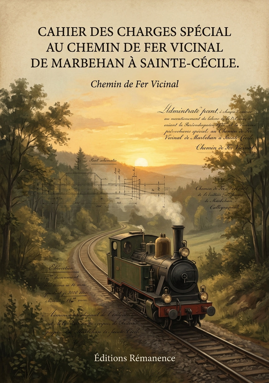 Livre Cahier des charges spécial au chemin de fer vicinal de Marbehan à Sainte-Cécile. par Chemin de Fer Vicinal - Couverture - Editions Remanence