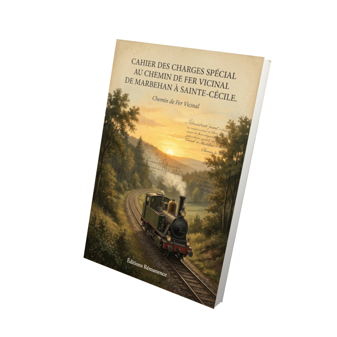 Livre Cahier des charges spécial au chemin de fer vicinal de Marbehan à Sainte-Cécile. par Chemin de Fer Vicinal - Vue 3D - Editions Remanence