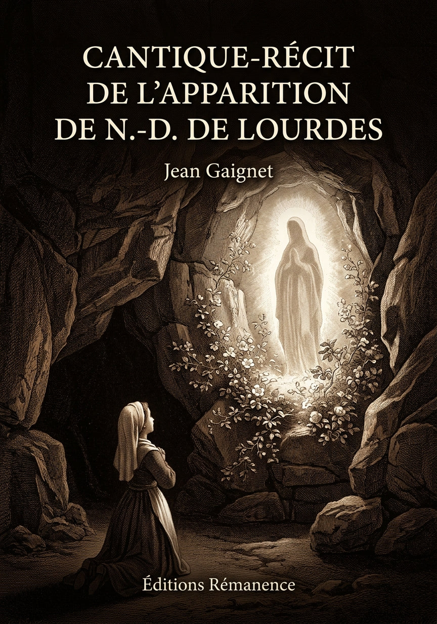 Livre Cantique-récit de l'apparition de N.-D. de Lourdes par Jean Gaignet - Couverture - Editions Remanence
