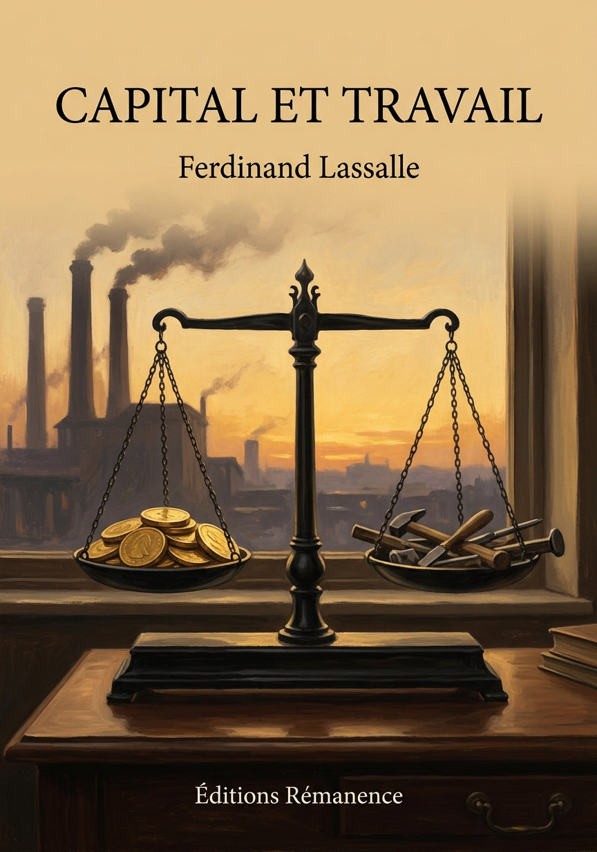 Livre Capital et travail par Ferdinand Lassalle - Couverture - Editions Remanence