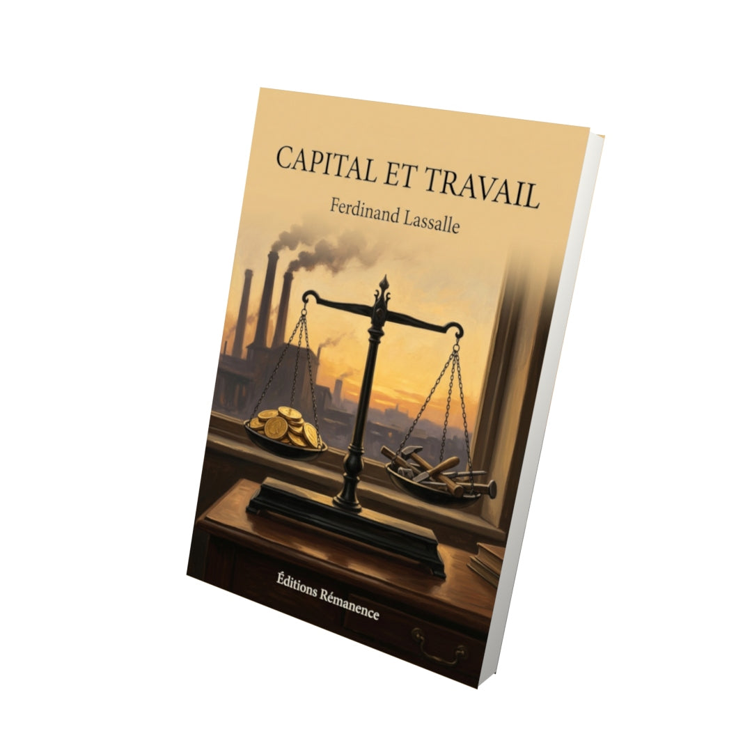 Livre Capital et travail par Ferdinand Lassalle - Vue 3D - Editions Remanence