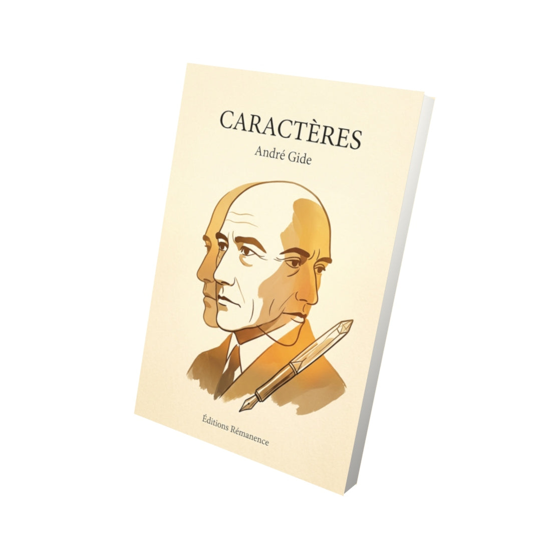 Livre Caractères par André Gide - Vue 3D - Editions Remanence