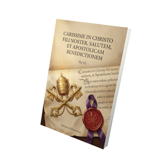 Livre Carissime in christo fili noster, salutem, et apostolicam benedictionem par Pie VI - Vue 3D - Editions Remanence