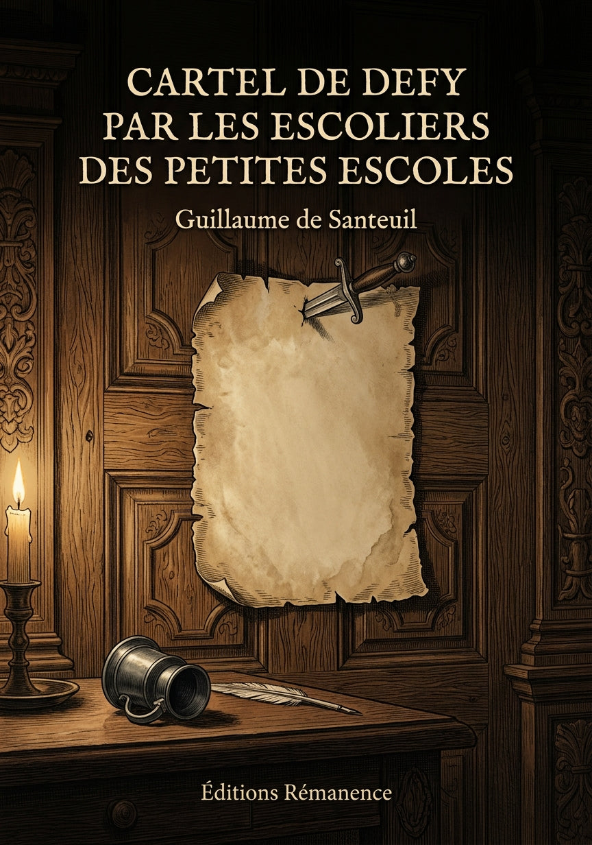 Livre Cartel de Defy par les Escoliers des petites Escoles par Guillaume de Santeuil - Couverture - Editions Remanence