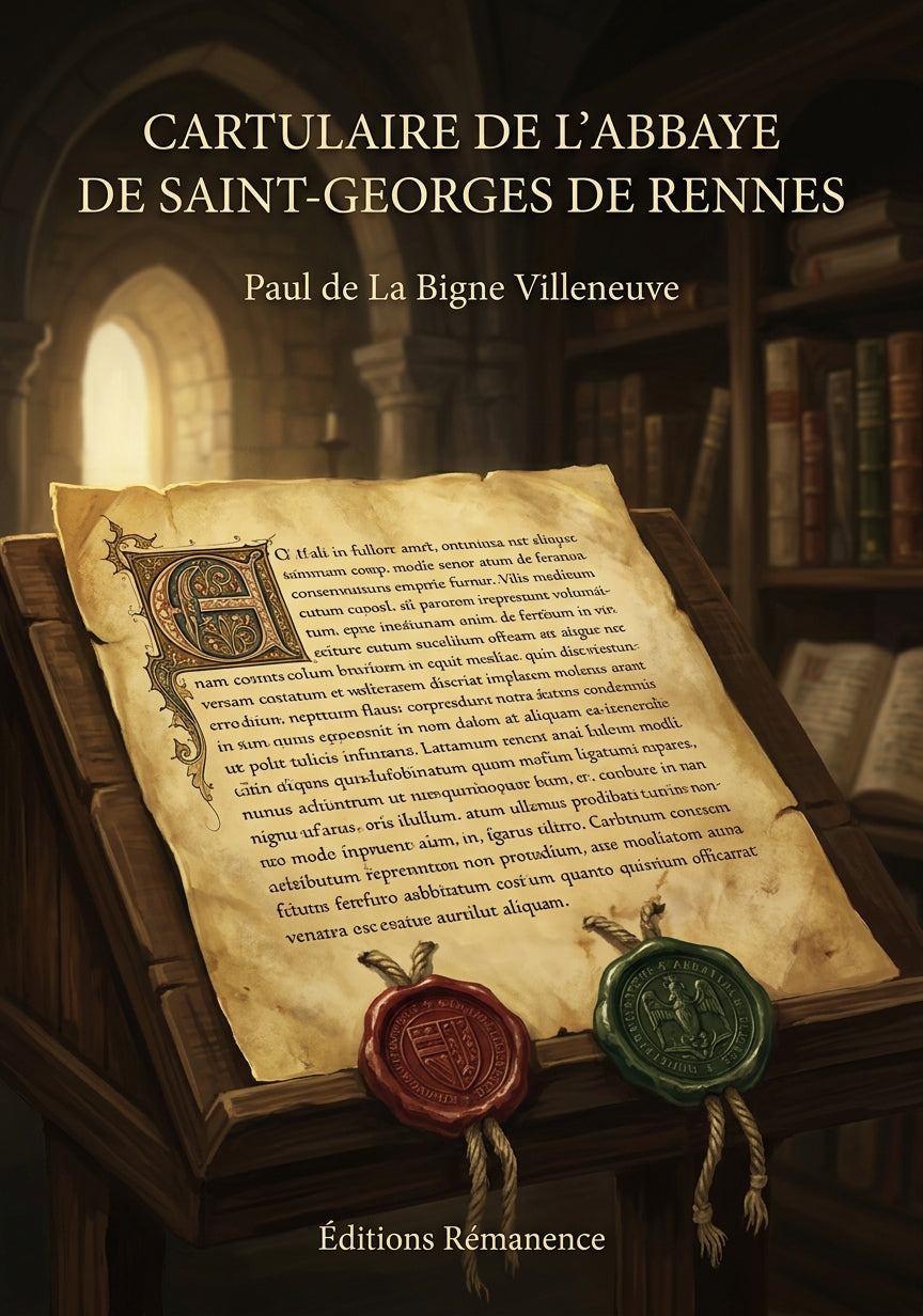 Livre Cartulaire de l’abbaye de Saint-Georges de Rennes par Paul de La Bigne Villeneuve - Couverture - Editions Remanence