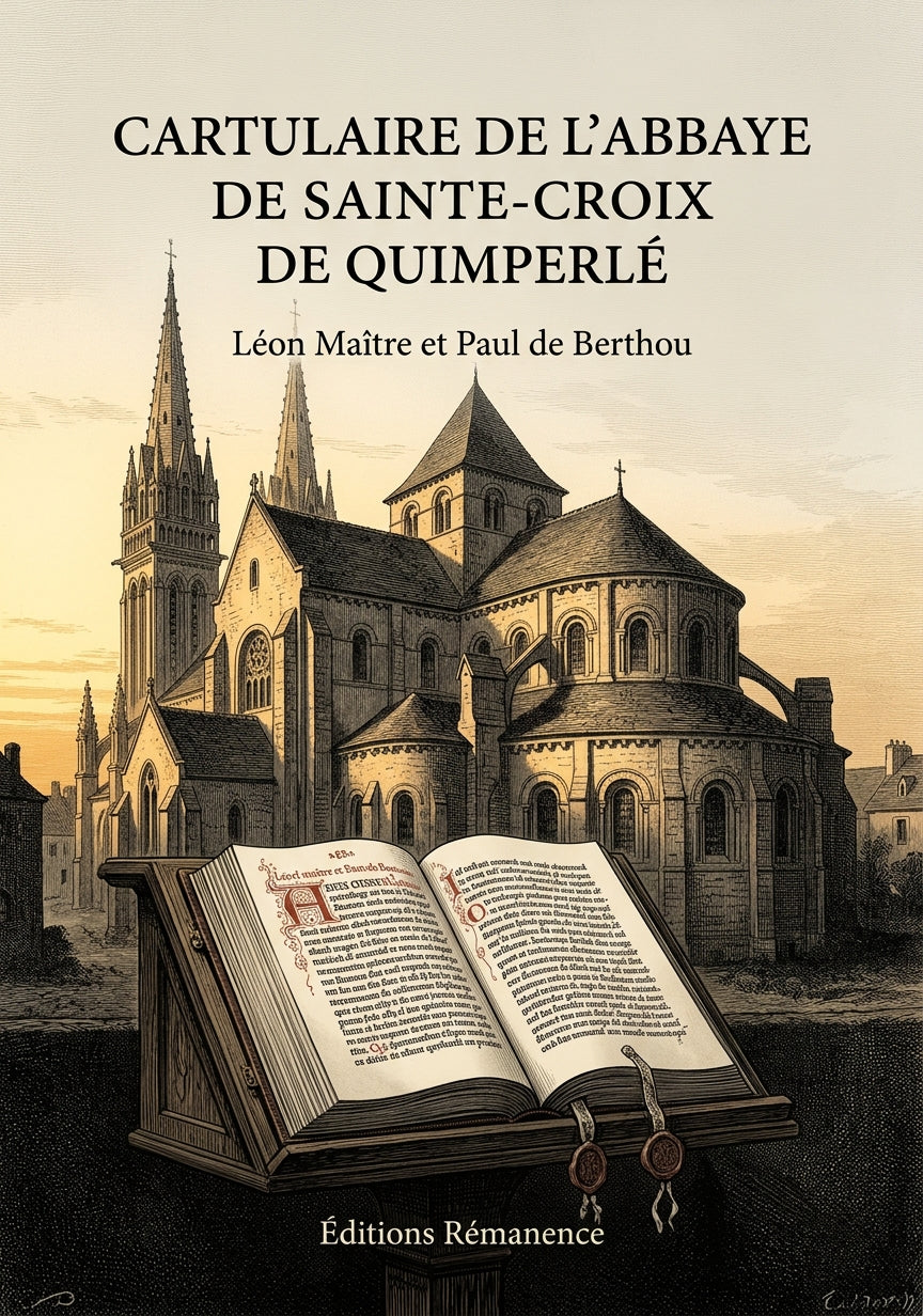 Livre Cartulaire de l’abbaye de Sainte-Croix de Quimperlé par Léon Maître et Paul de Berthou - Couverture - Editions Remanence