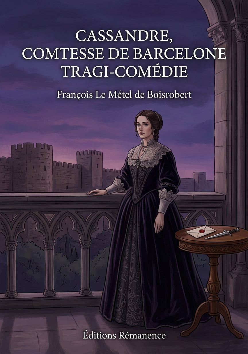 Livre Cassandre, comtesse de Barcelone tragi-comedie par François Le Métel de Boisrobert - Couverture - Editions Remanence