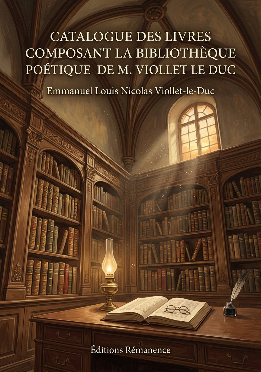 Livre Catalogue des livres composant la bibliothèque poétique de M. Viollet Le Duc par Emmanuel Louis Nicolas Viollet-le-Duc - Couverture - Editions Remanence