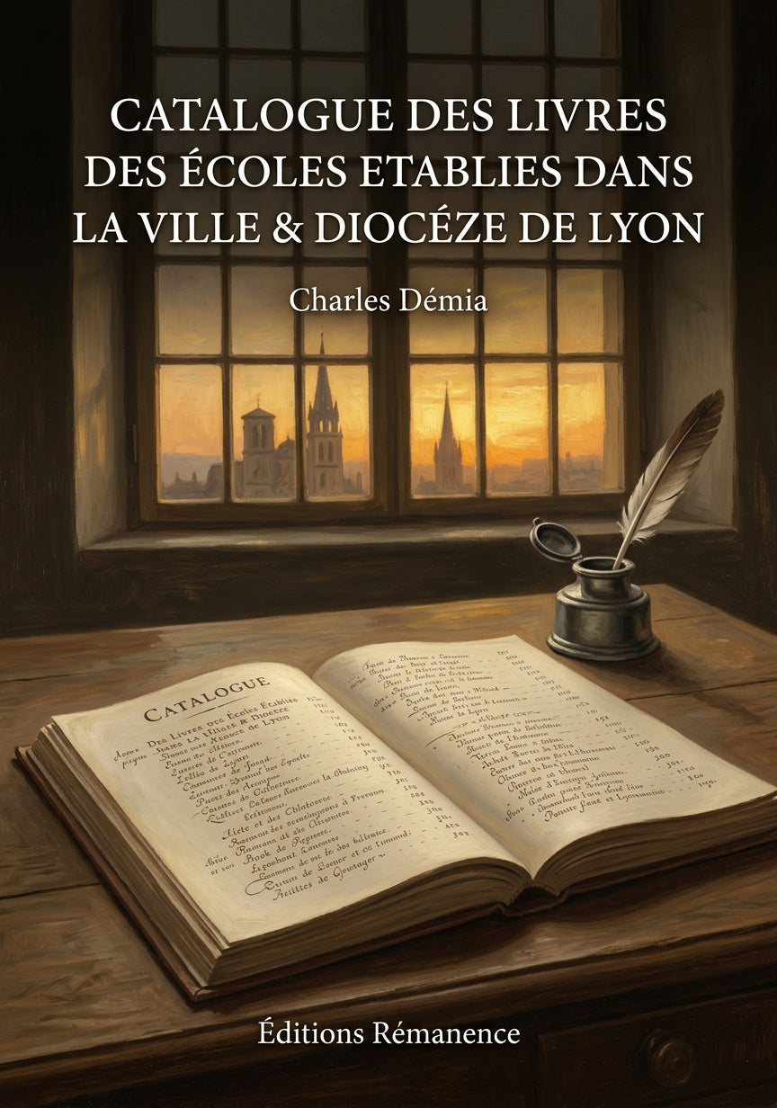 Livre Catalogue des livres des Écoles Etablies dans la Ville & Dioceze de Lyon par Charles Démia - Couverture - Editions Remanence