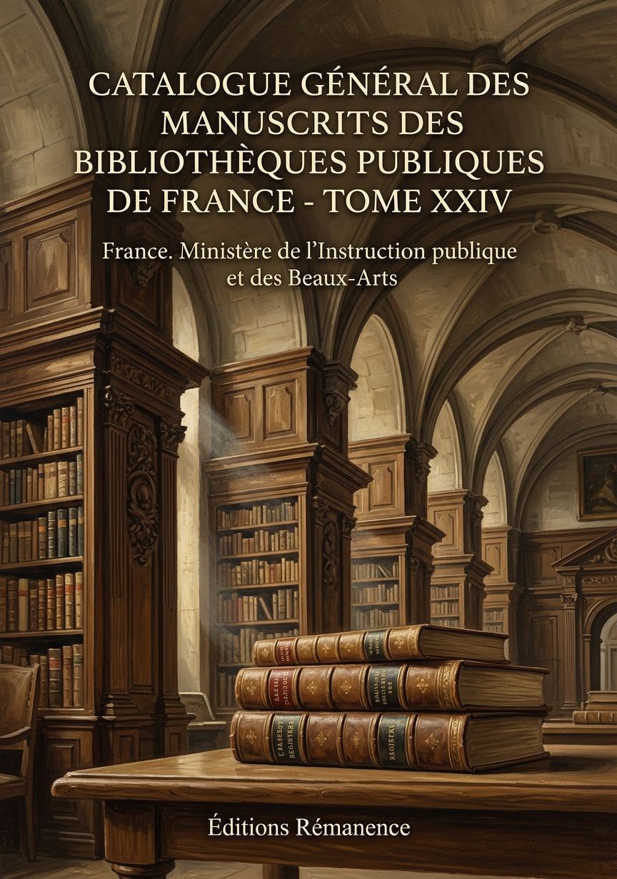 Livre Catalogue général des manuscrits des bibliothèques publiques de France - Tome XXIV par France. Ministère de l'Instruction publique et des Beaux-Arts - Couverture - Editions Remanence