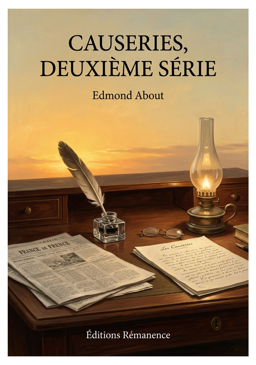 Livre Causeries, deuxième série par Edmond About - Couverture - Editions Remanence