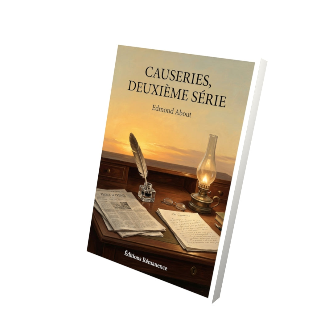 Livre Causeries, deuxième série par Edmond About - Vue 3D - Editions Remanence