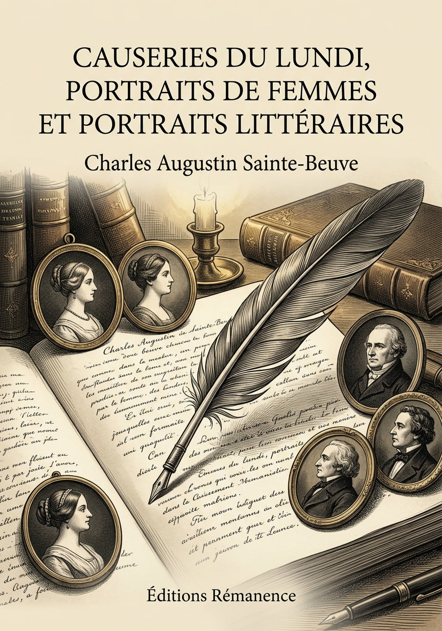 Livre Causeries du lundi, Portraits de femmes et Portraits littéraires par Charles Augustin Sainte-Beuve - Couverture - Editions Remanence