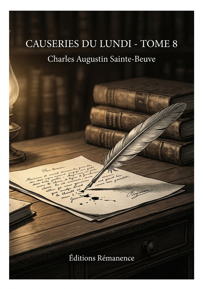 Livre Causeries du Lundi - Tome 8 par Charles Augustin Sainte-Beuve - Couverture - Editions Remanence