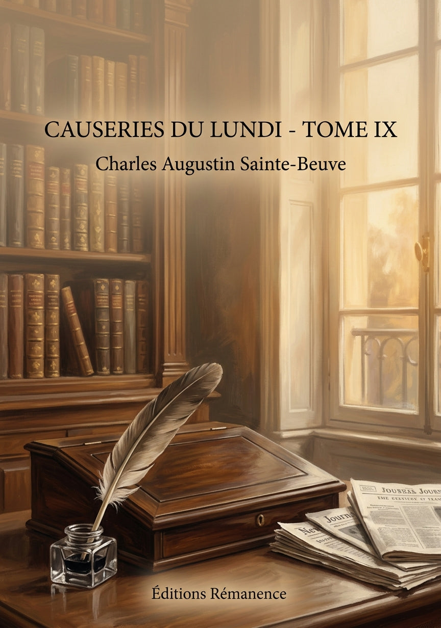 Livre Causeries du lundi - Tome IX par Charles Augustin Sainte-Beuve - Couverture - Editions Remanence
