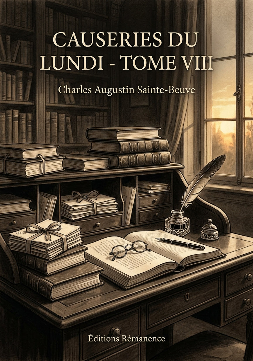 Livre Causeries du lundi - Tome VIII par Charles Augustin Sainte-Beuve - Couverture - Editions Remanence