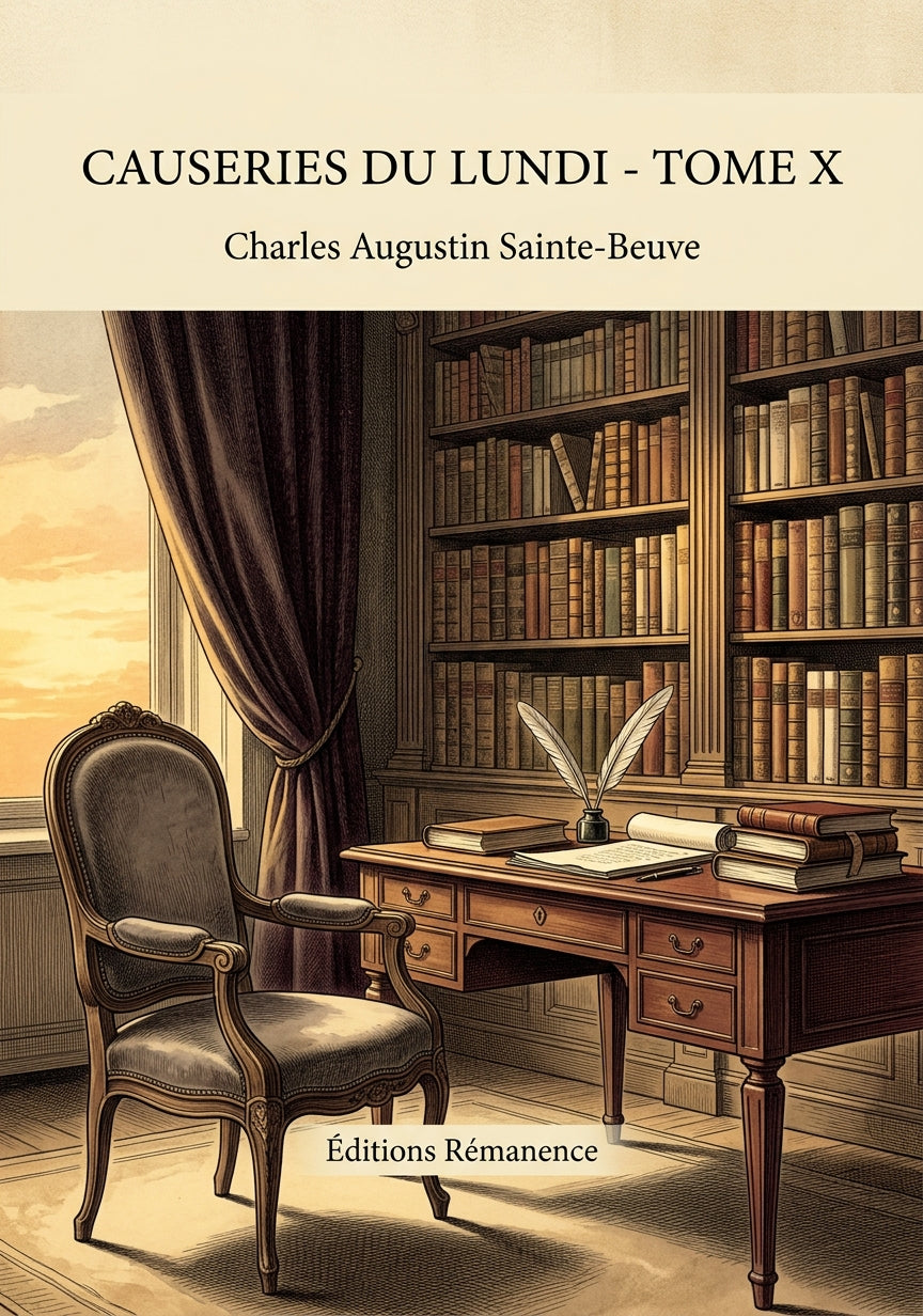 Livre Causeries du lundi - Tome X par Charles Augustin Sainte-Beuve - Couverture - Editions Remanence