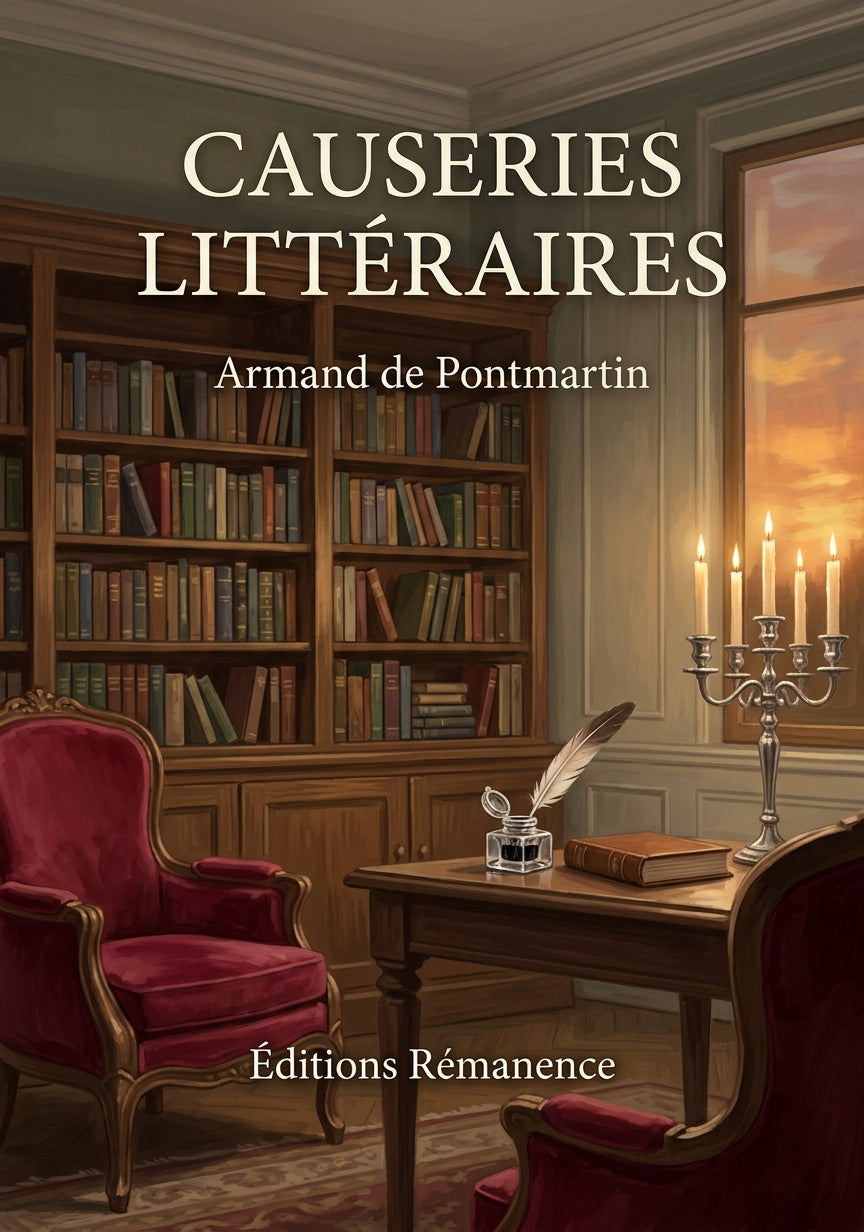 Livre Causeries littéraires par Armand de Pontmartin - Couverture - Editions Remanence