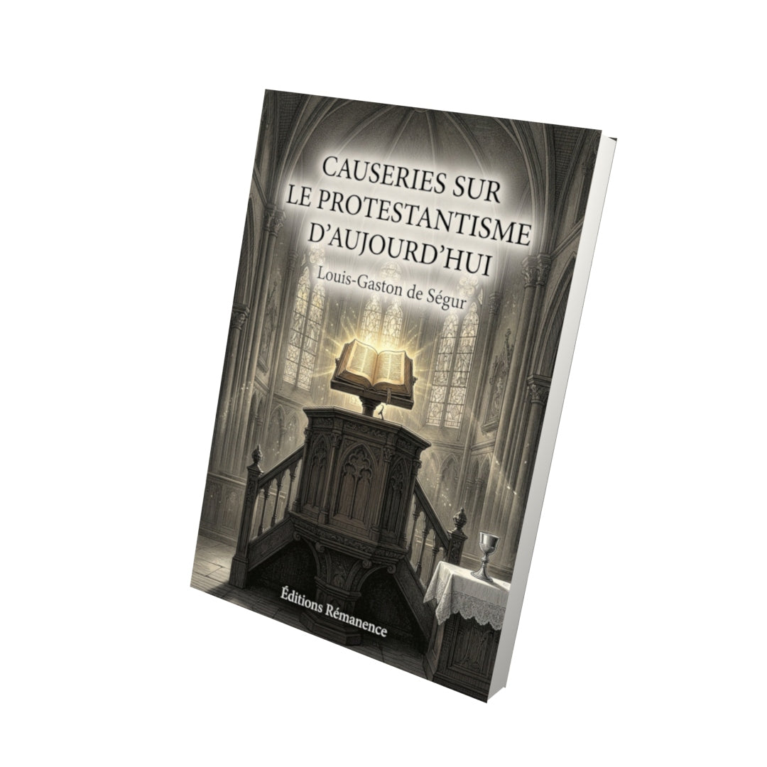 Livre Causeries sur le protestantisme d'aujourd'hui - Louis-Gaston de Ségur - Vue 3D - Editions Remanence