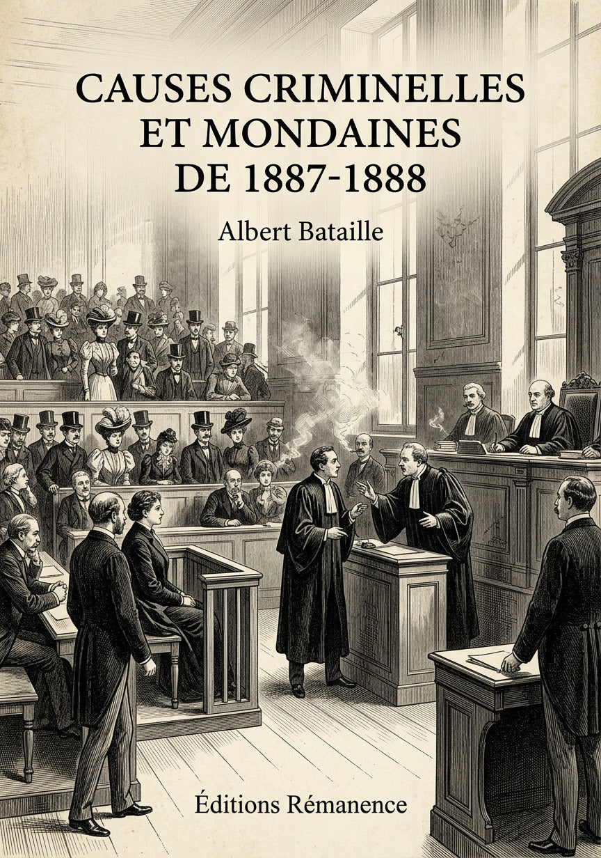 Livre Causes criminelles et mondaines de 1887-1888 par Albert Bataille - Couverture - Editions Remanence