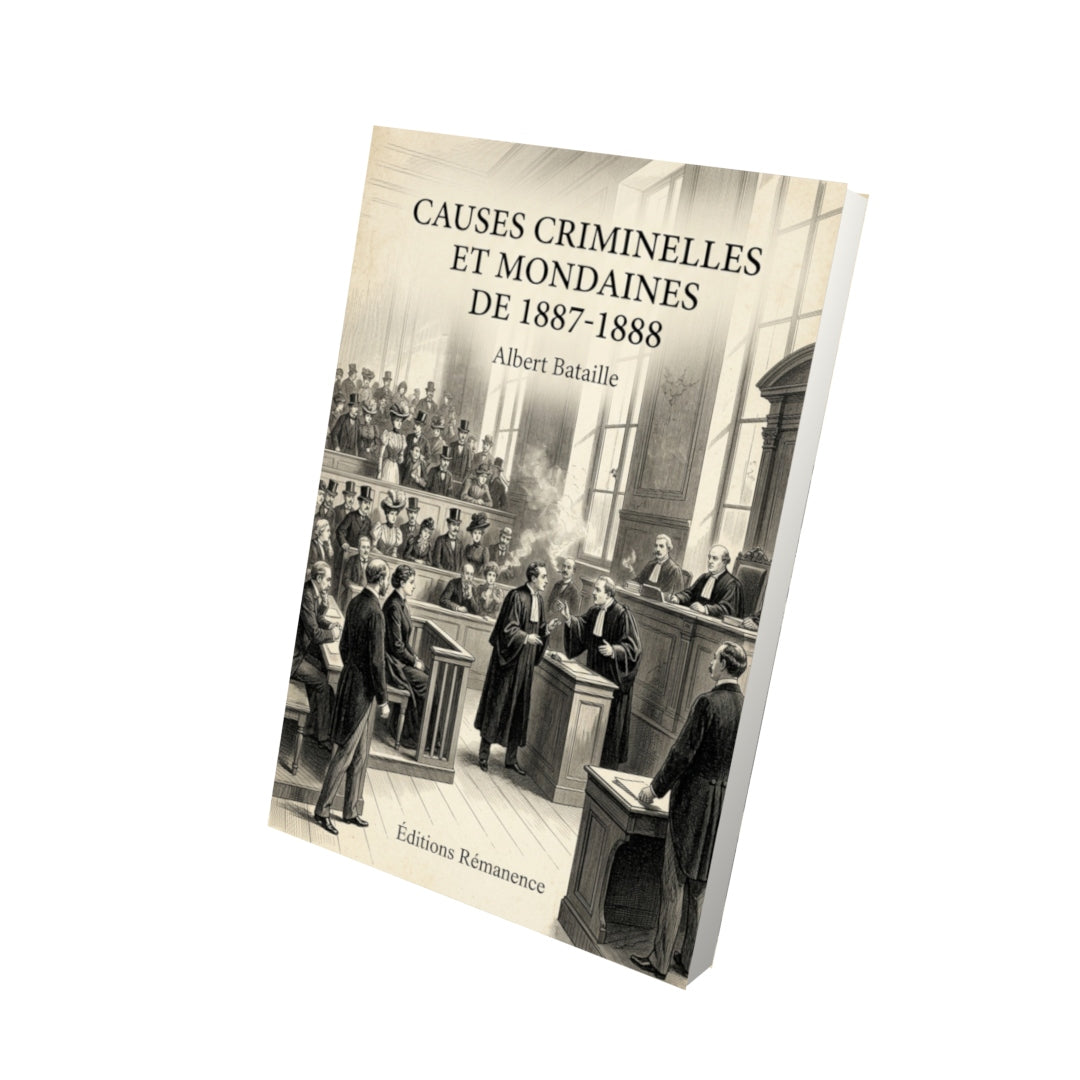 Livre Causes criminelles et mondaines de 1887-1888 par Albert Bataille - Vue 3D - Editions Remanence