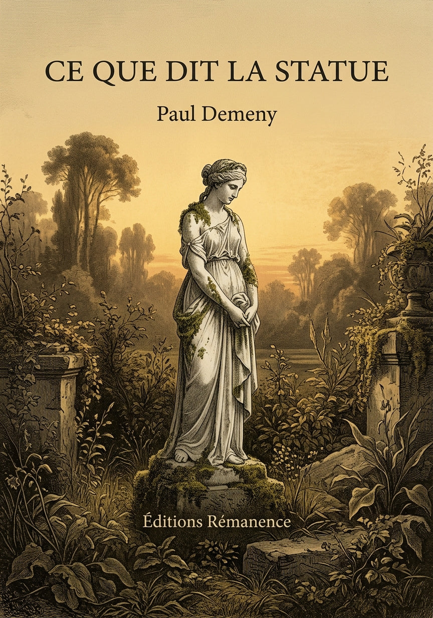 Livre Ce que dit la Statue par Paul Demeny - Couverture - Editions Remanence