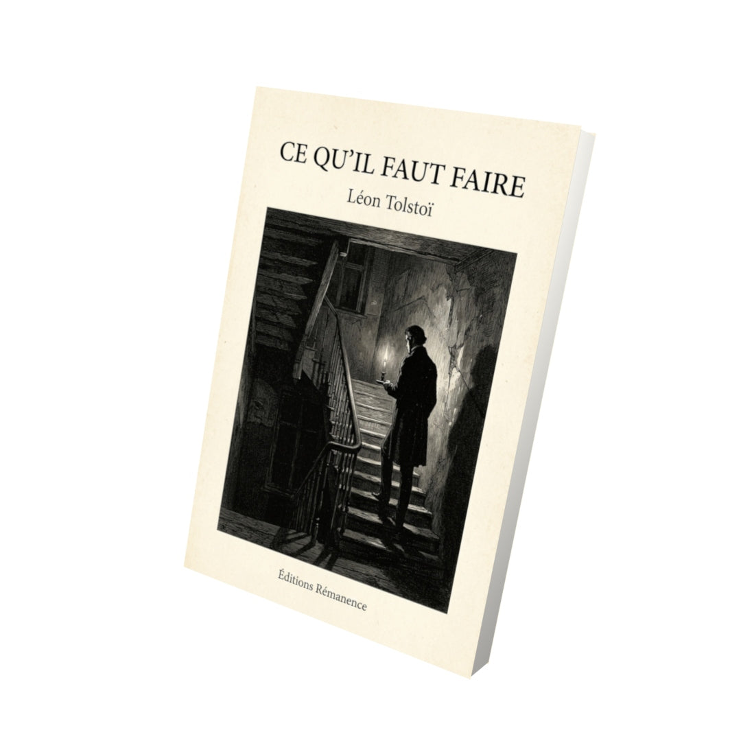 Livre Ce qu’il faut faire par Léon Tolstoï - Vue 3D - Editions Remanence