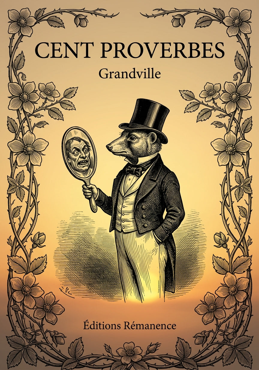 Livre Cent Proverbes par Grandville - Couverture - Editions Remanence