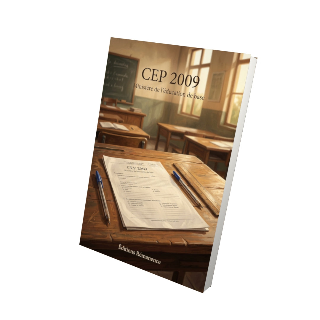 Livre CEP 2009 par Ministère de l'éducation de base - Vue 3D - Editions Remanence