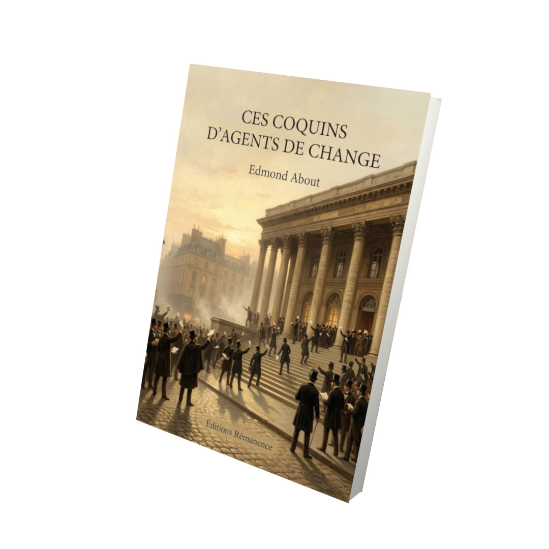 Livre Ces coquins d’agents de change par Edmond About - Vue 3D - Editions Remanence