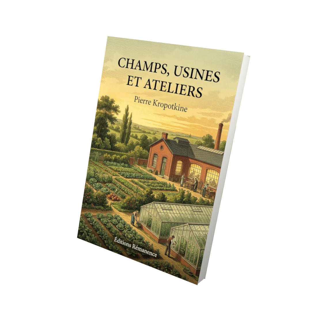 Livre Champs, usines et ateliers par Pierre Kropotkine - Vue 3D - Editions Remanence