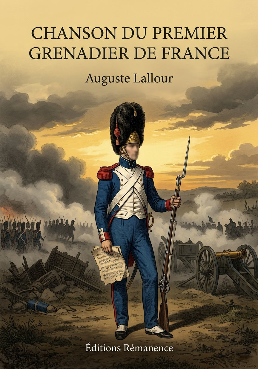 Livre Chanson du premier grenadier de France par Auguste Lallour - Couverture - Editions Remanence