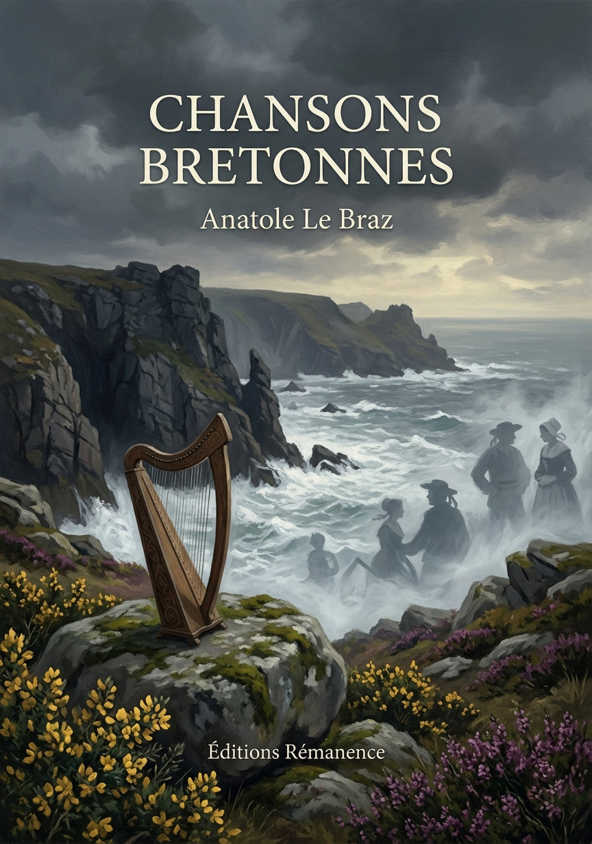 Livre Chansons bretonnes par Anatole Le Braz - Couverture - Editions Remanence