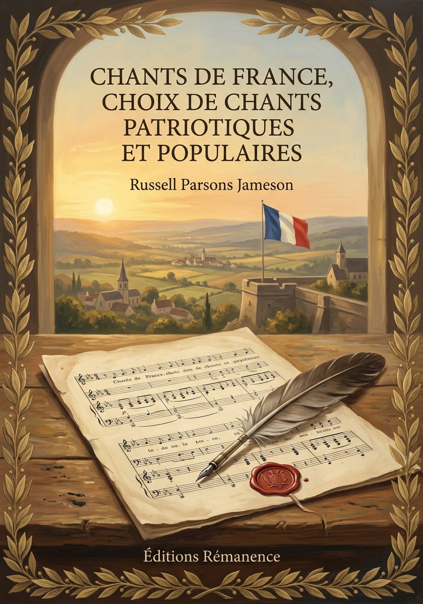 Livre Chants de France, choix de chants patriotiques et populaires par Russell Parsons Jameson - Couverture - Editions Remanence