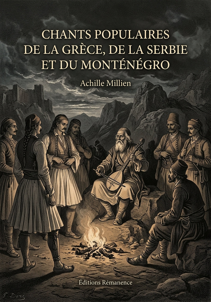 Livre Chants populaires de la Grèce, de la Serbie et du Monténégro par Achille Millien - Couverture - Editions Remanence