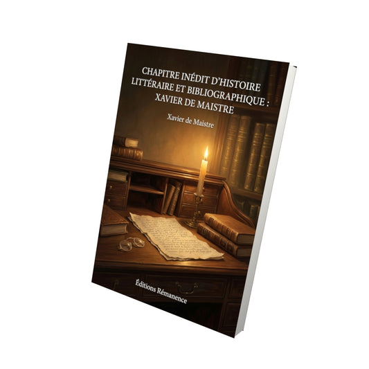 Livre Chapitre inédit d’histoire littéraire et bibliographique : Xavier de Maistre par Xavier de Maistre - Vue 3D - Editions Remanence