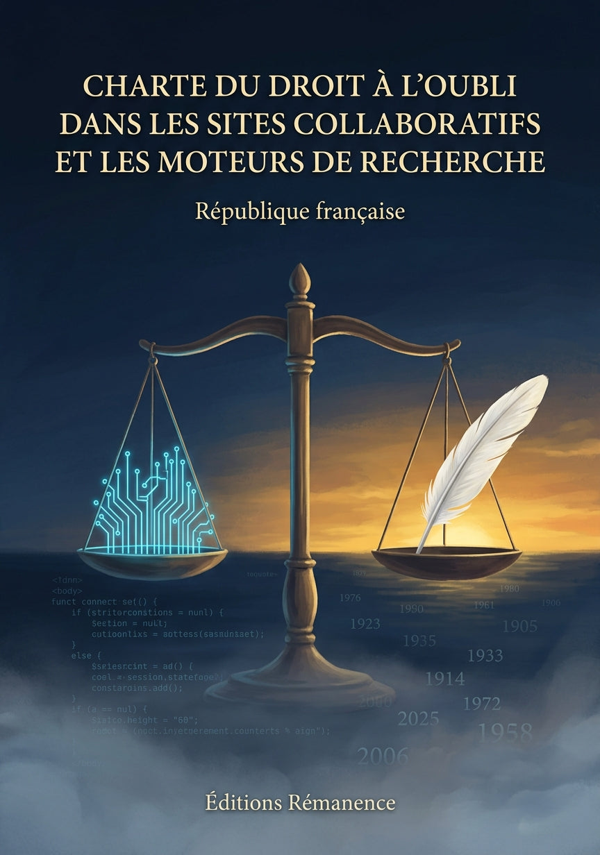 Livre Charte du droit à l’oubli dans les sites collaboratifs et les moteurs de recherche par République française - Couverture - Editions Remanence