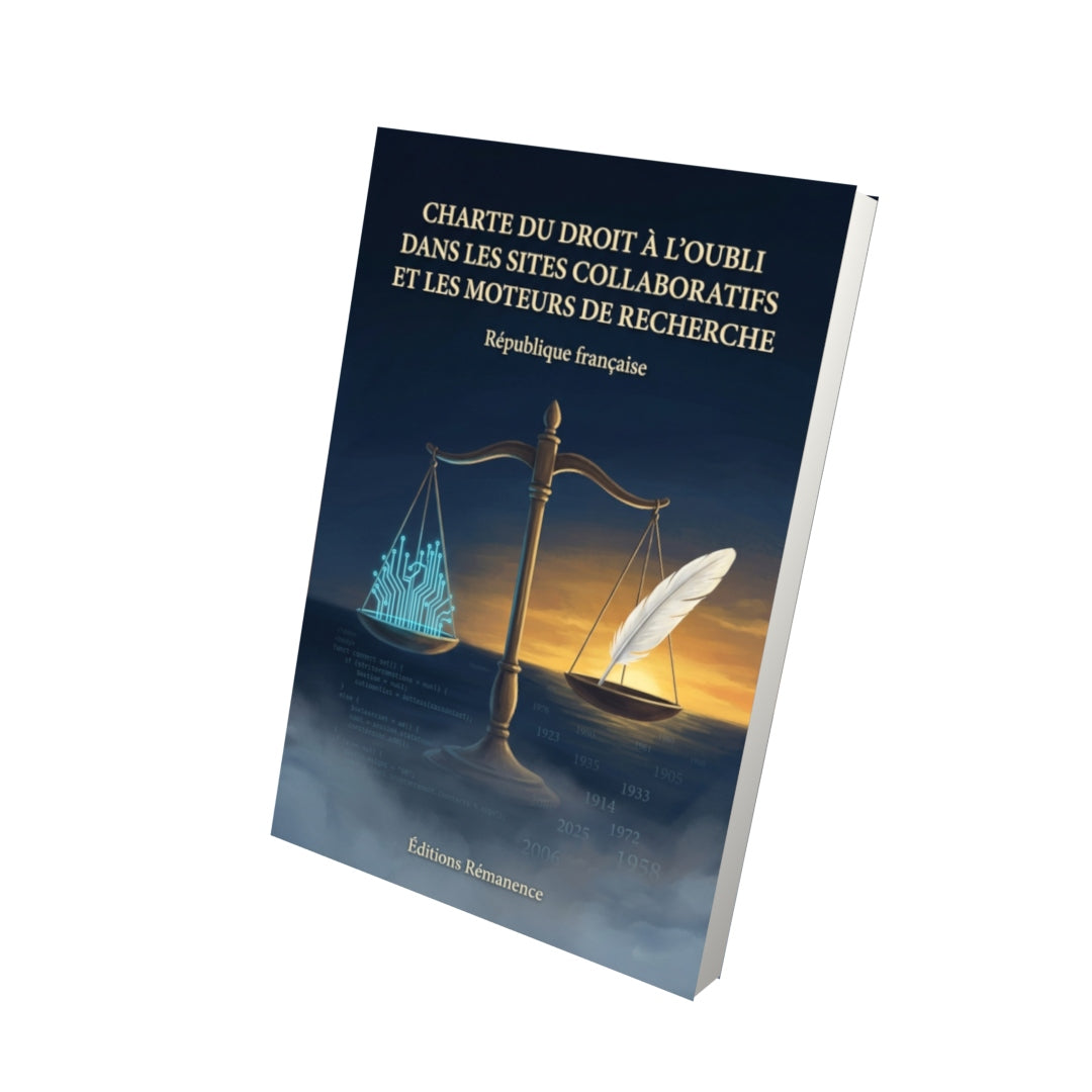 Livre Charte du droit à l’oubli dans les sites collaboratifs et les moteurs de recherche par République française - Vue 3D - Editions Remanence
