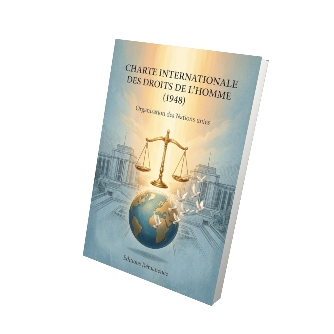 Livre Charte internationale des Droits de l’Homme (1948) par Organisation des Nations unies - Vue 3D - Editions Remanence