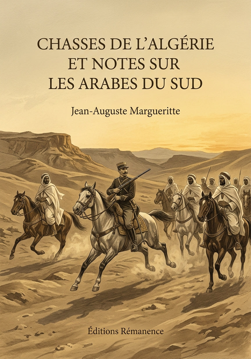 Livre Chasses de l'Algérie et notes sur les Arabes du Sud par Jean-Auguste Margueritte - Couverture - Editions Remanence