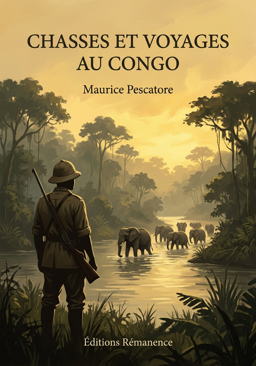 Livre Chasses et voyages au Congo par Maurice Pescatore - Couverture - Editions Remanence